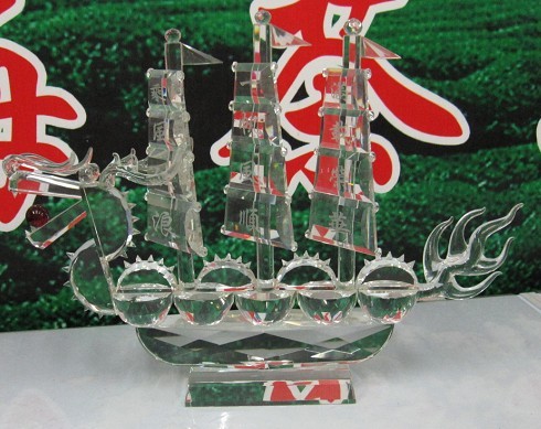 西安水晶帆船工艺品 西安水晶帆船定做 西安水晶帆船摆件